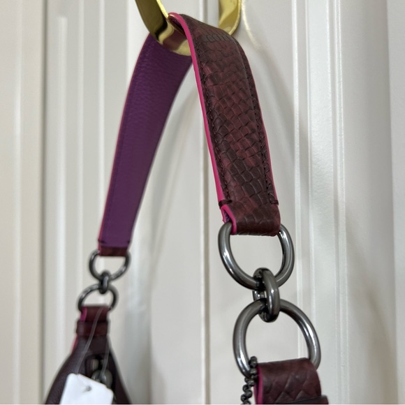 Coach Exotic Trim East West Harley Hobo in Oxblood - Picture 3 of 14